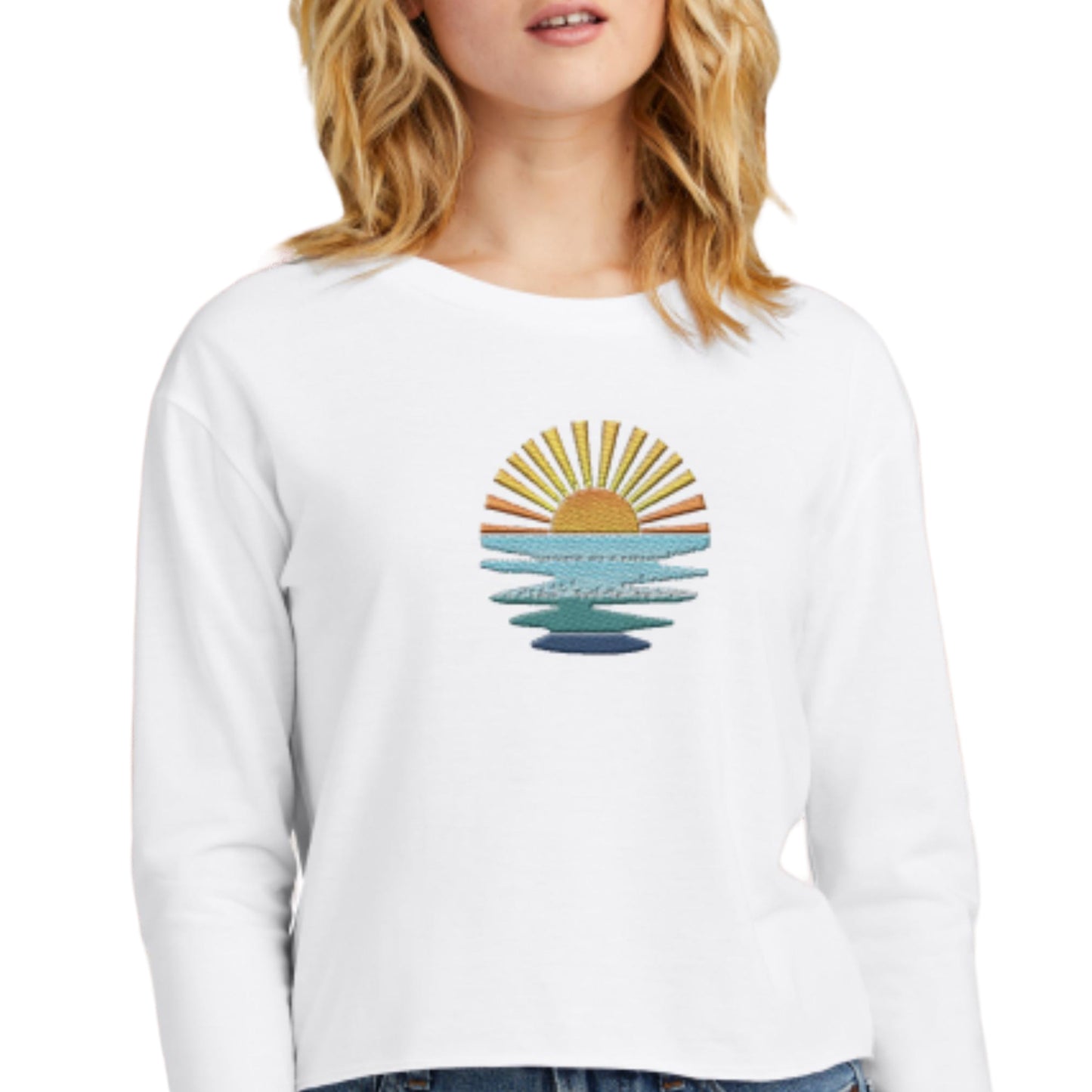 Long-sleeve Midi Crewneck Sunset T-shirt