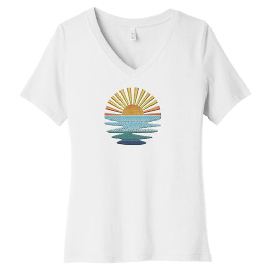 V-neck Short-sleeve Sunset T-shirt