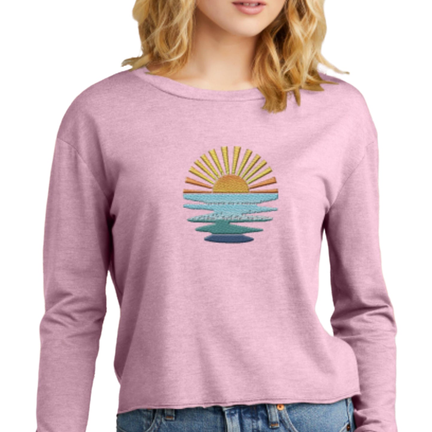 Long-sleeve Midi Crewneck Sunset T-shirt