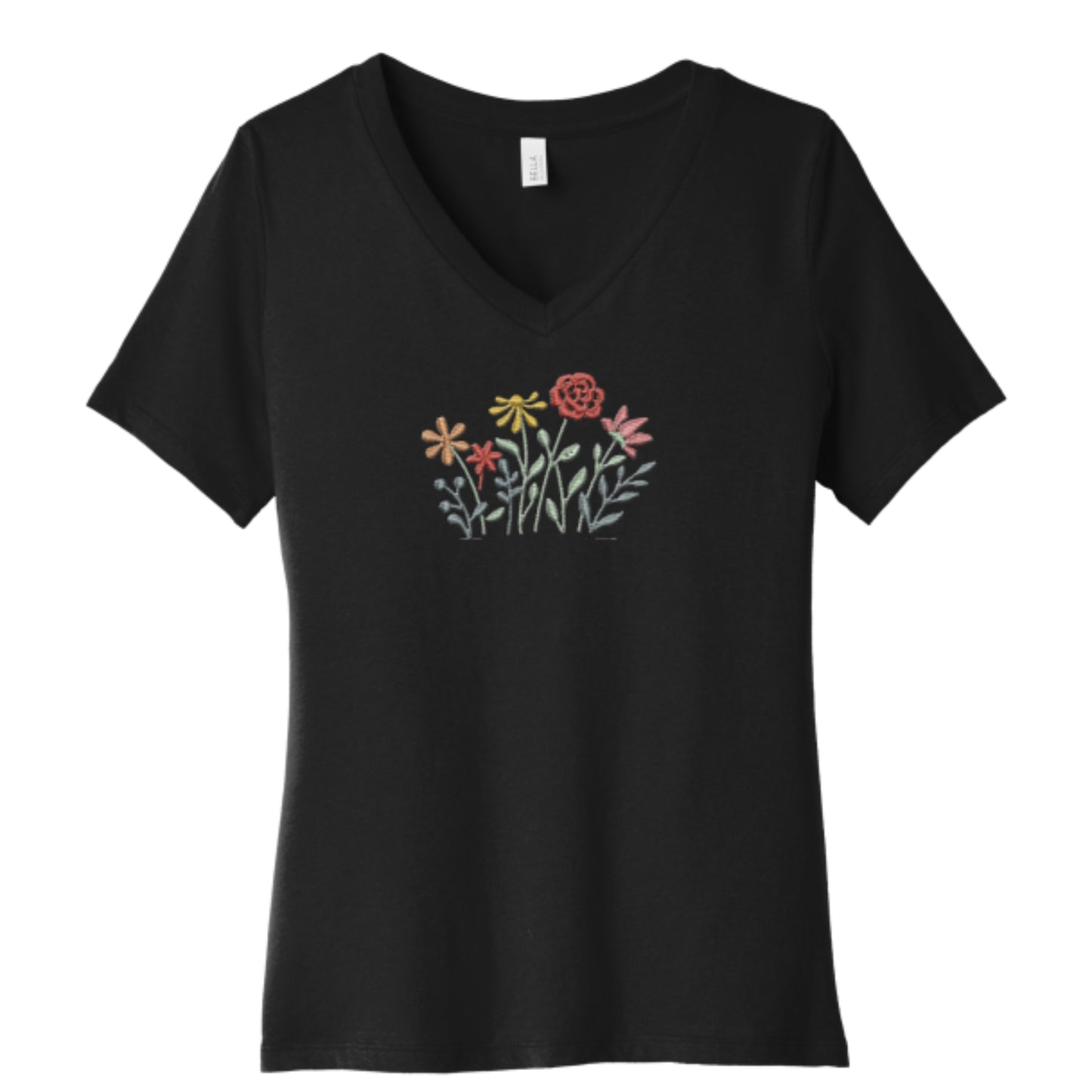 V-neck Short-sleeve Wildflowers T-shirt