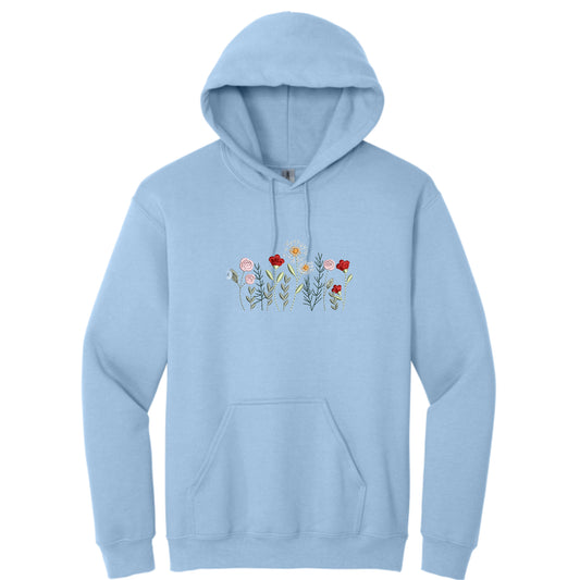 Women's Hooded Sweatshirt with Wildflowers