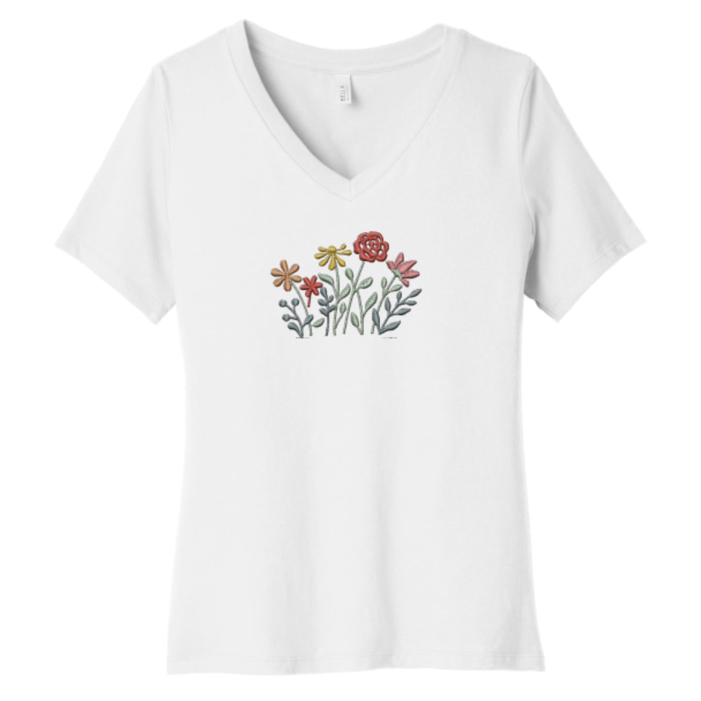 V-neck Short-sleeve Wildflowers T-shirt